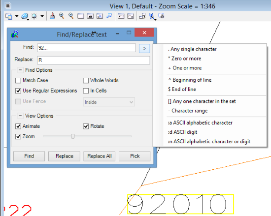 Replace text microstation